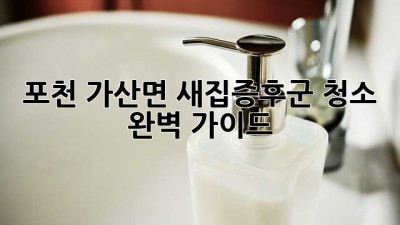 포천 가산면 새집증후군 청소 완벽 가이드